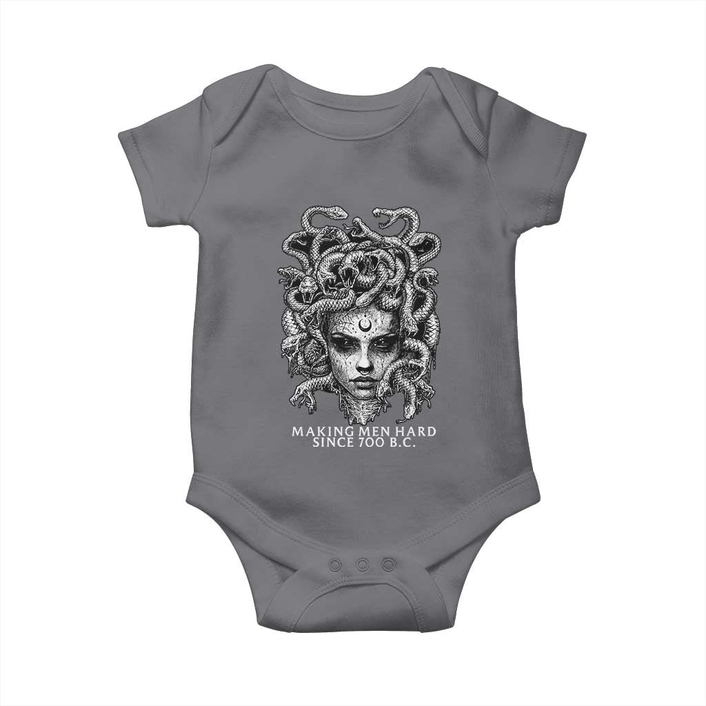 Funny Feminist Medusa Baby Onesie Making Men Hard Since 700 B.C Dark Myth Ancient TS10 Charcoal Print Your Wear