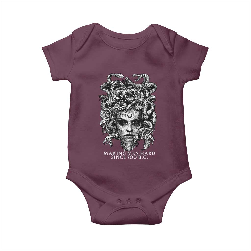 Funny Feminist Medusa Baby Onesie Making Men Hard Since 700 B.C Dark Myth Ancient TS10 Maroon Print Your Wear