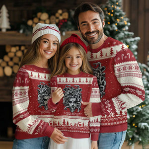 Funny Feminist Medusa Ugly Christmas Sweater Making Men Hard Since 700 B.C Dark Myth Ancient TS10 Red Beige Print Your Wear
