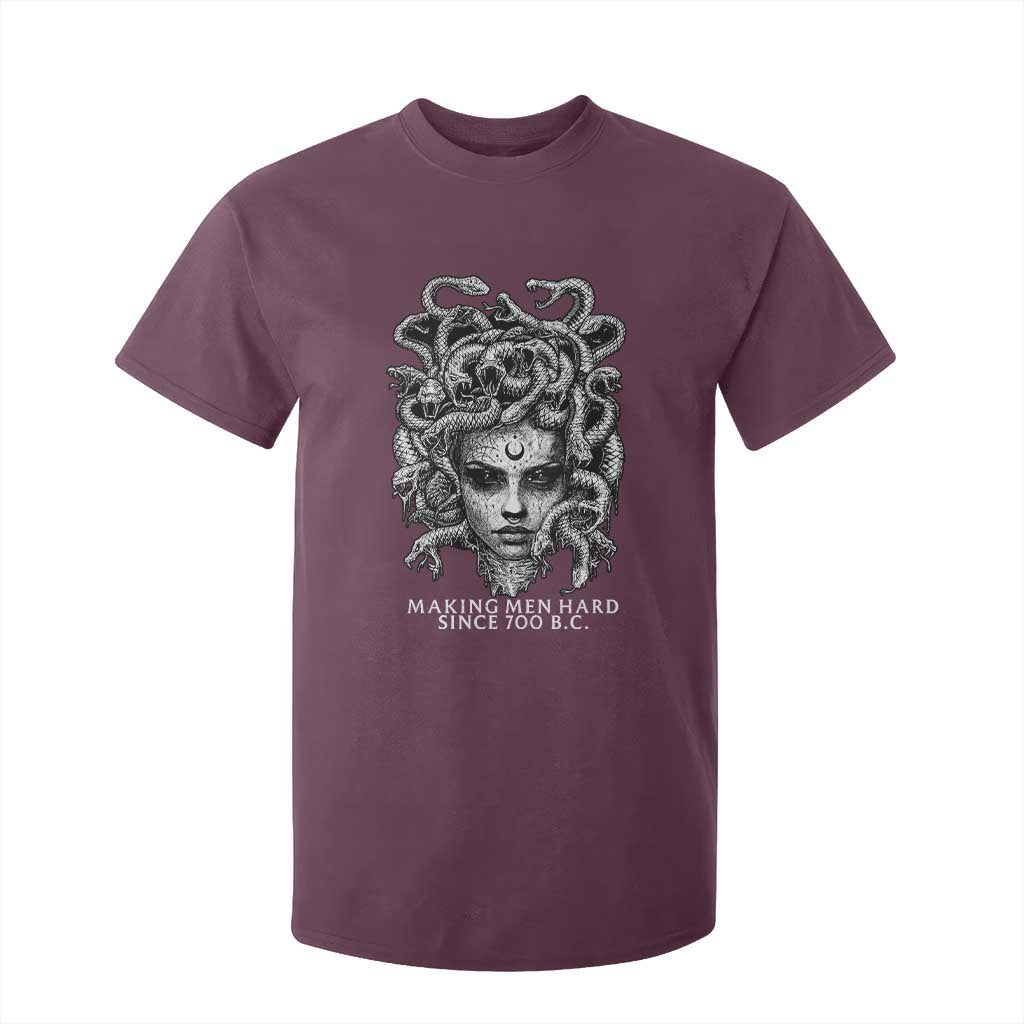 Funny Feminist Medusa T Shirt For Kid Making Men Hard Since 700 B.C Dark Myth Ancient TS10 Maroon Print Your Wear