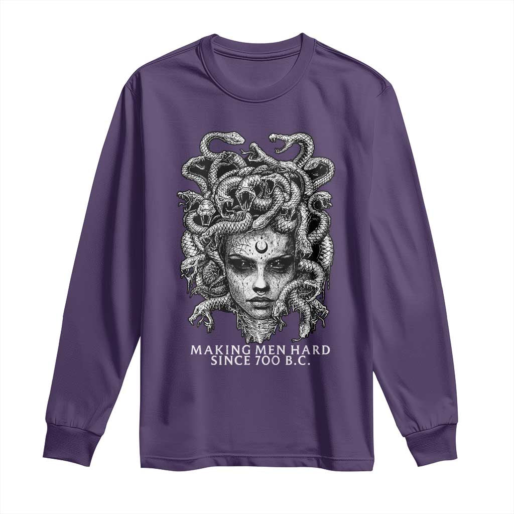 Funny Feminist Medusa Long Sleeve Shirt Making Men Hard Since 700 B.C Dark Myth Ancient TS10 Purple Print Your Wear