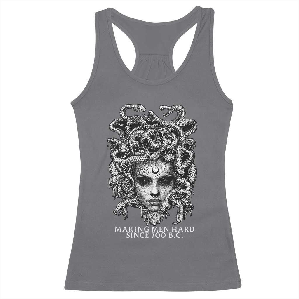 Funny Feminist Medusa Racerback Tank Top Making Men Hard Since 700 B.C Dark Myth Ancient TS10 Charcoal Print Your Wear