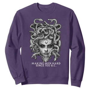 Funny Feminist Medusa Sweatshirt Making Men Hard Since 700 B.C Dark Myth Ancient TS10 Purple Print Your Wear
