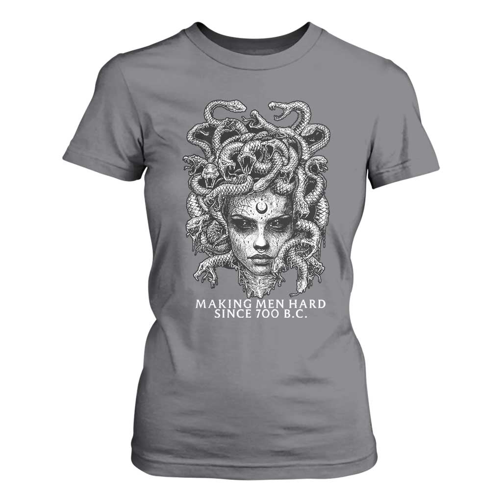 Funny Feminist Medusa T Shirt For Women Making Men Hard Since 700 B.C Dark Myth Ancient TS10 Charcoal Print Your Wear