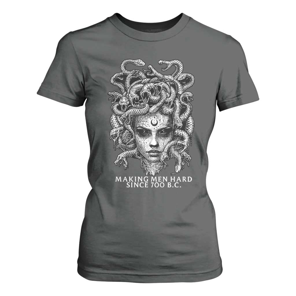 Funny Feminist Medusa T Shirt For Women Making Men Hard Since 700 B.C Dark Myth Ancient TS10 Dark Heather Print Your Wear