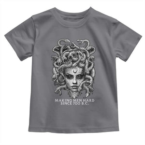 Funny Feminist Medusa Toddler T Shirt Making Men Hard Since 700 B.C Dark Myth Ancient TS10 Charcoal Print Your Wear