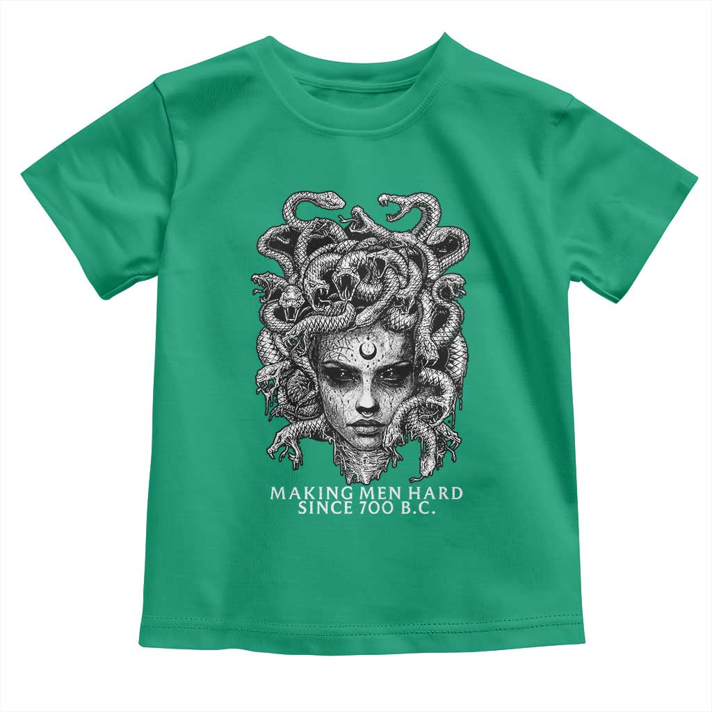 Funny Feminist Medusa Toddler T Shirt Making Men Hard Since 700 B.C Dark Myth Ancient TS10 Irish Green Print Your Wear