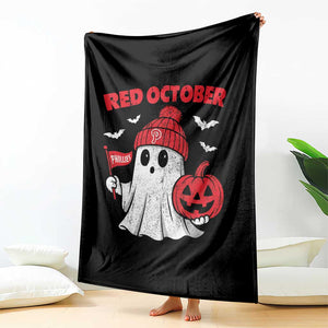 Red October Halloween Ghost Throw Blanket Philadelphia Spooky Pumpkin Baseball Fan TS10 Print Your Wear