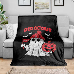 Red October Halloween Ghost Throw Blanket Philadelphia Spooky Pumpkin Baseball Fan TS10 Print Your Wear
