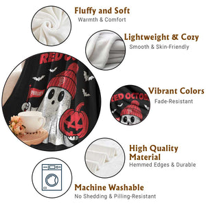 Red October Halloween Ghost Throw Blanket Philadelphia Spooky Pumpkin Baseball Fan TS10 Print Your Wear