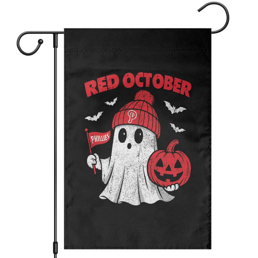 Red October Halloween Ghost Garden Flag Philadelphia Spooky Pumpkin Baseball Fan TS10 Black Print Your Wear