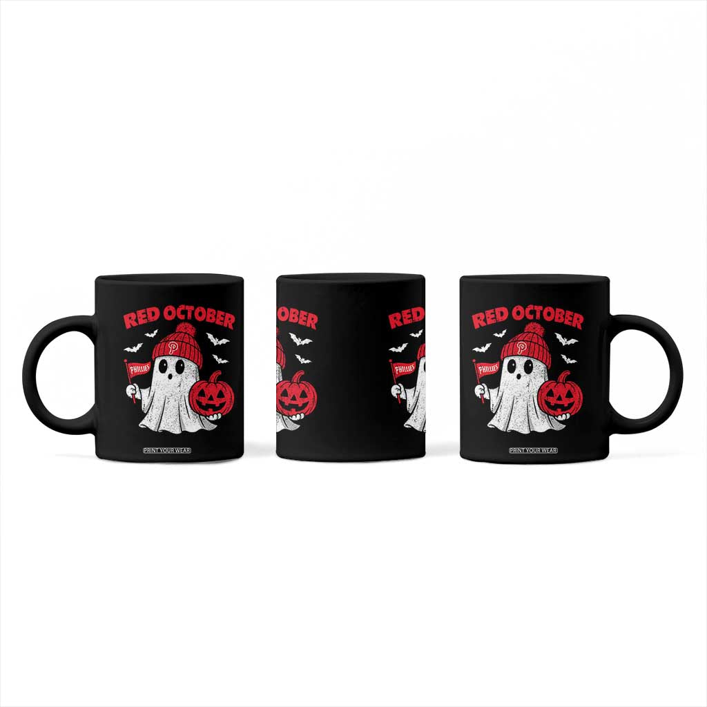 Red October Halloween Ghost Coffee Mug Philadelphia Spooky Pumpkin Baseball Fan TS10 Print Your Wear