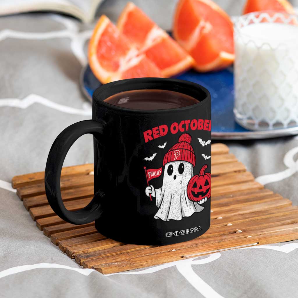 Red October Halloween Ghost Coffee Mug Philadelphia Spooky Pumpkin Baseball Fan TS10 Print Your Wear
