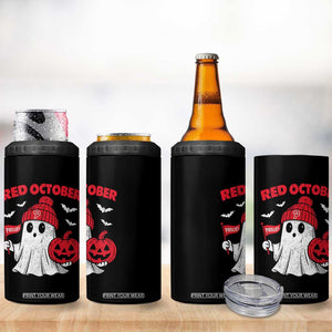 Red October Halloween Ghost 4 in 1 Can Cooler Tumbler Philadelphia Spooky Pumpkin Baseball Fan TS10 Print Your Wear
