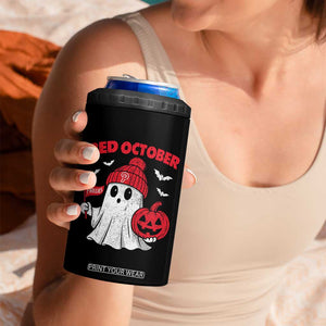 Red October Halloween Ghost 4 in 1 Can Cooler Tumbler Philadelphia Spooky Pumpkin Baseball Fan TS10 Print Your Wear