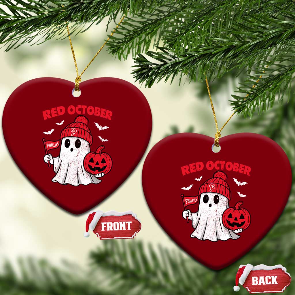 Red October Halloween Ghost Ceramic Ornament Philadelphia Spooky Pumpkin Baseball Fan TS10 Print Your Wear