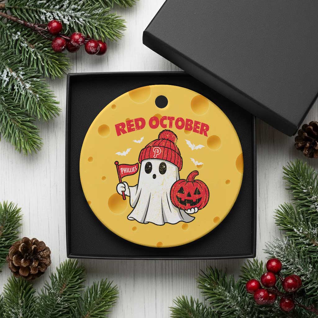 Red October Halloween Ghost Ceramic Ornament Philadelphia Spooky Pumpkin Baseball Fan TS10 1pc Yellow Cheese Print Your Wear
