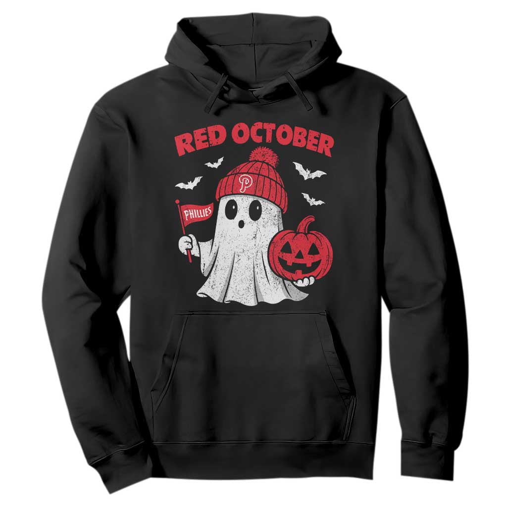 Red October Halloween Ghost Hoodie Philadelphia Spooky Pumpkin Baseball Fan TS10 Black Print Your Wear
