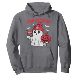 Red October Halloween Ghost Hoodie Philadelphia Spooky Pumpkin Baseball Fan TS10 Charcoal Print Your Wear