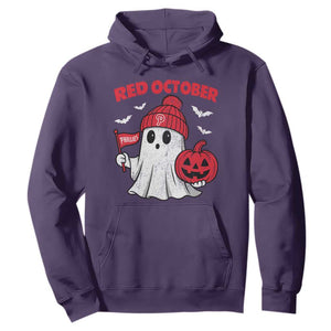 Red October Halloween Ghost Hoodie Philadelphia Spooky Pumpkin Baseball Fan TS10 Purple Print Your Wear