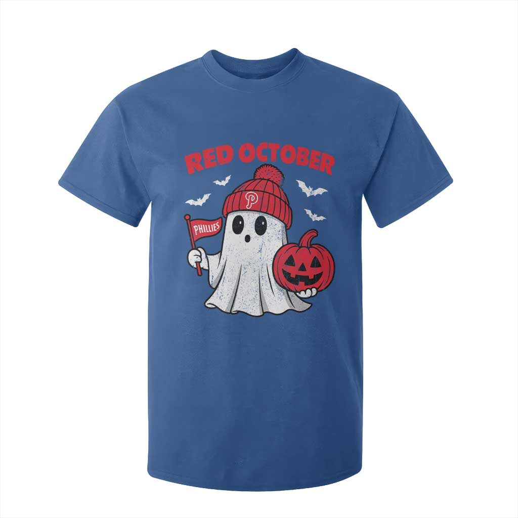 Red October Halloween Ghost T Shirt For Kid Philadelphia Spooky Pumpkin Baseball Fan TS10 Royal Blue Print Your Wear