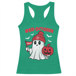 Red October Halloween Ghost Racerback Tank Top Philadelphia Spooky Pumpkin Baseball Fan TS10 Irish Green Print Your Wear