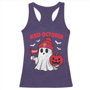 Red October Halloween Ghost Racerback Tank Top Philadelphia Spooky Pumpkin Baseball Fan TS10 Purple Print Your Wear