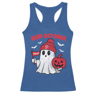 Red October Halloween Ghost Racerback Tank Top Philadelphia Spooky Pumpkin Baseball Fan TS10 Royal Blue Print Your Wear