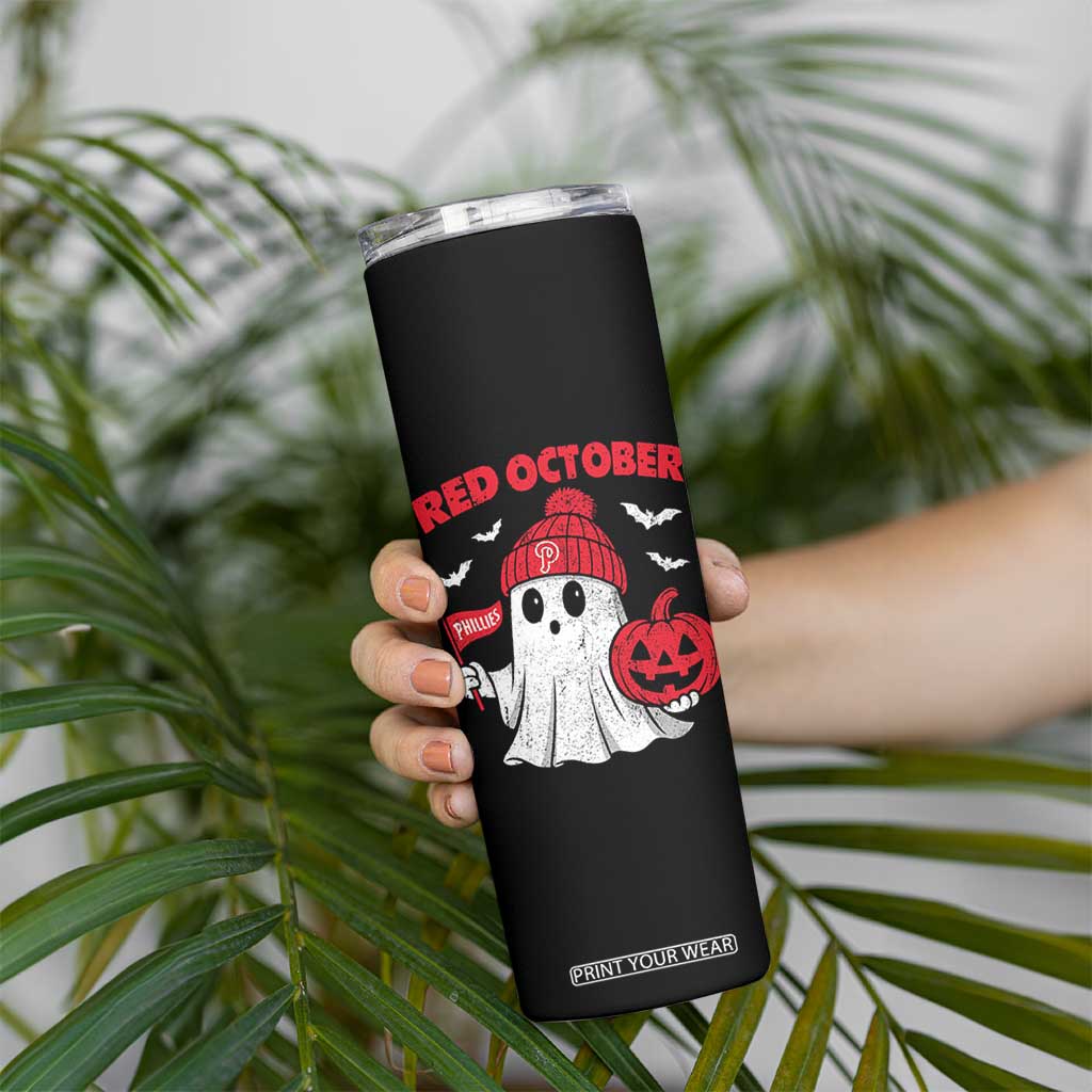 Red October Halloween Ghost Skinny Tumbler Philadelphia Spooky Pumpkin Baseball Fan TS10 Print Your Wear