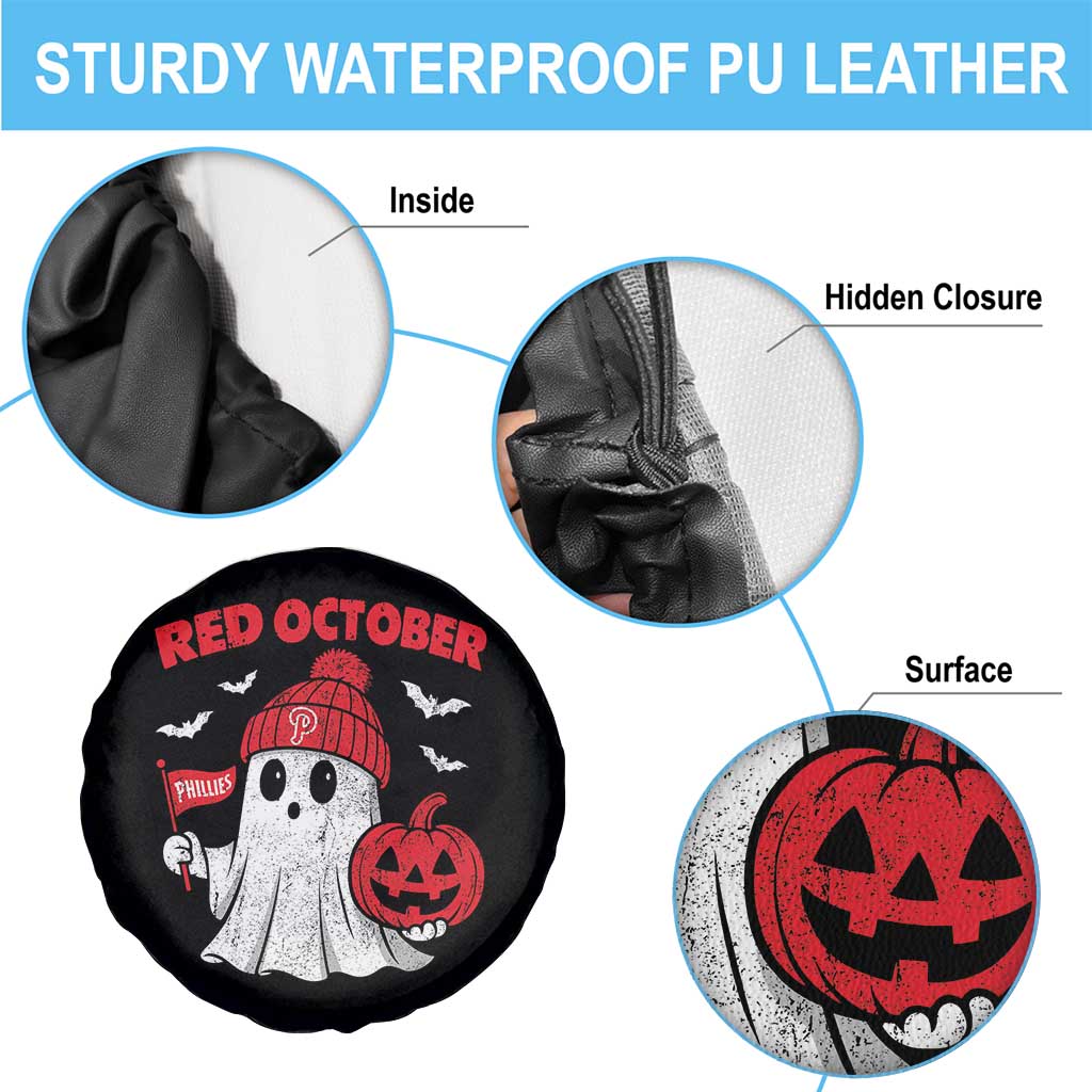 Red October Halloween Ghost Spare Tire Cover Philadelphia Spooky Pumpkin Baseball Fan TS10 Print Your Wear