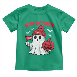Red October Halloween Ghost Toddler T Shirt Philadelphia Spooky Pumpkin Baseball Fan TS10 Irish Green Print Your Wear
