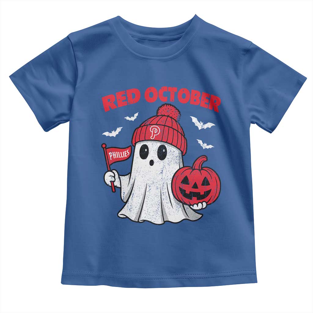 Red October Halloween Ghost Toddler T Shirt Philadelphia Spooky Pumpkin Baseball Fan TS10 Royal Blue Print Your Wear