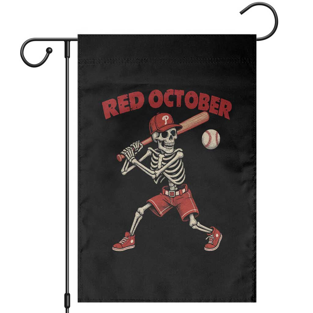 Red October Skeleton Baseball Garden Flag Philadelphia Halloween Costume Funny TS10 Black Print Your Wear