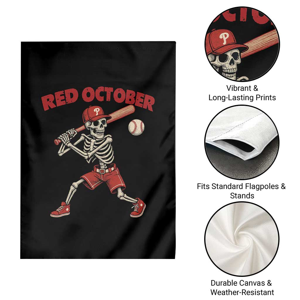 Red October Skeleton Baseball Garden Flag Philadelphia Halloween Costume Funny TS10 Print Your Wear