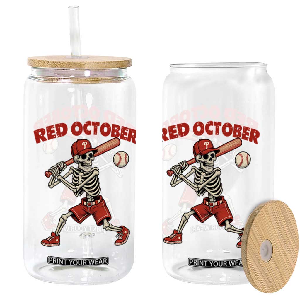 Red October Skeleton Baseball Glass Can Philadelphia Halloween Costume Funny TS10 Print Your Wear