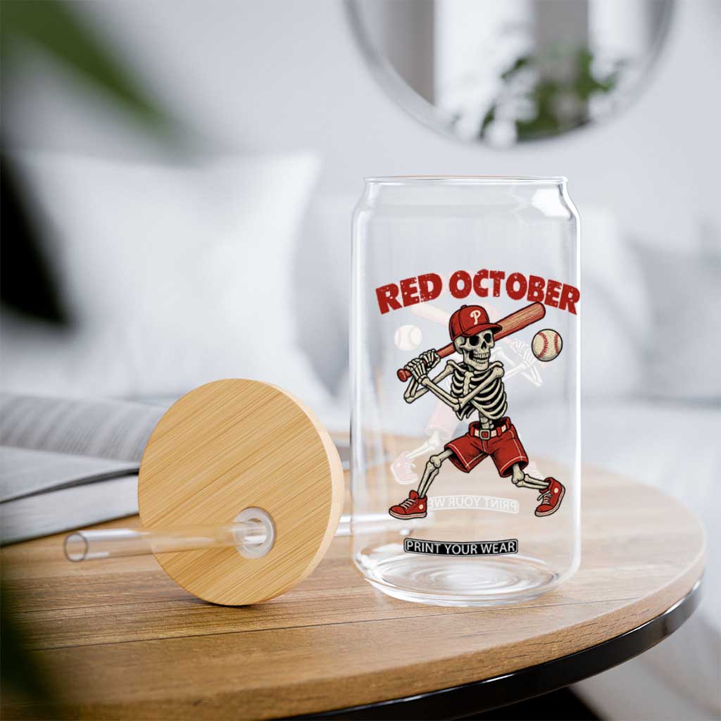 Red October Skeleton Baseball Glass Can Philadelphia Halloween Costume Funny TS10 Print Your Wear