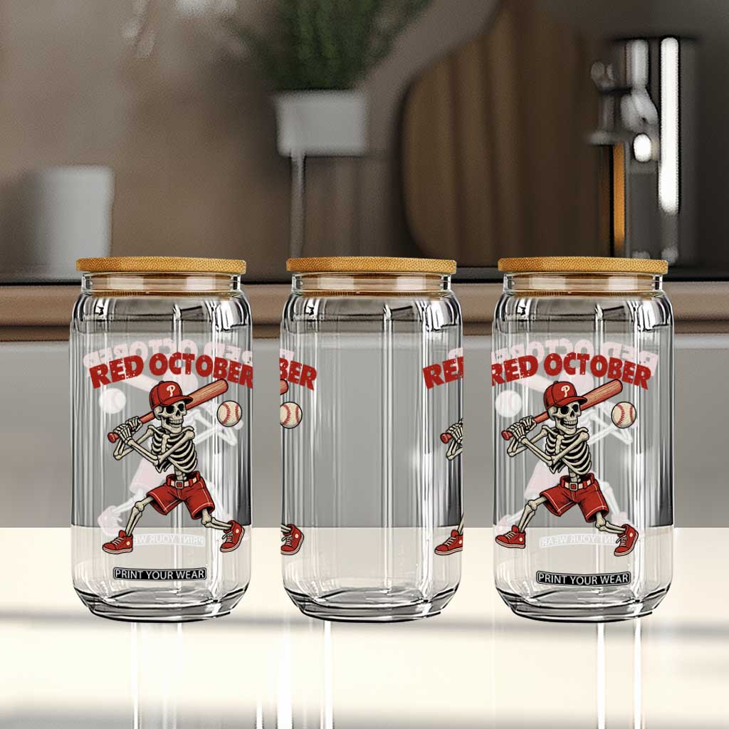 Red October Skeleton Baseball Glass Can Philadelphia Halloween Costume Funny TS10 Print Your Wear