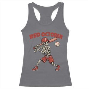 Red October Skeleton Baseball Racerback Tank Top Philadelphia Halloween Costume Funny TS10 Charcoal Print Your Wear
