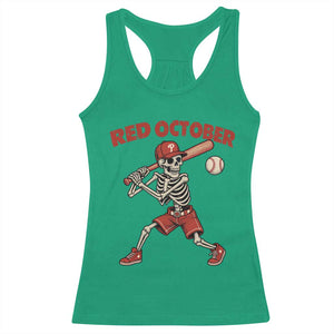 Red October Skeleton Baseball Racerback Tank Top Philadelphia Halloween Costume Funny TS10 Irish Green Print Your Wear