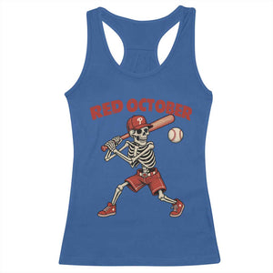 Red October Skeleton Baseball Racerback Tank Top Philadelphia Halloween Costume Funny TS10 Royal Blue Print Your Wear