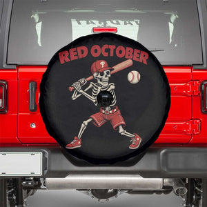 Red October Skeleton Baseball Spare Tire Cover Philadelphia Halloween Costume Funny TS10 Black Print Your Wear