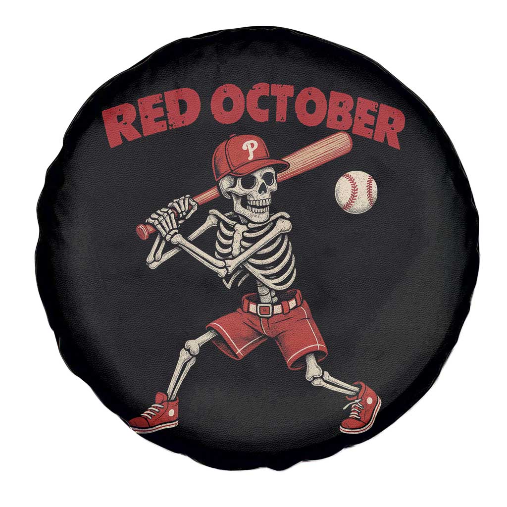 Red October Skeleton Baseball Spare Tire Cover Philadelphia Halloween Costume Funny TS10 Print Your Wear