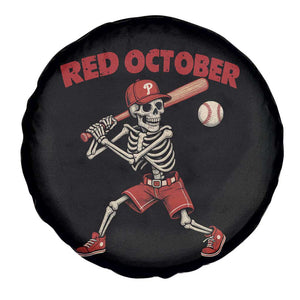 Red October Skeleton Baseball Spare Tire Cover Philadelphia Halloween Costume Funny TS10 Print Your Wear