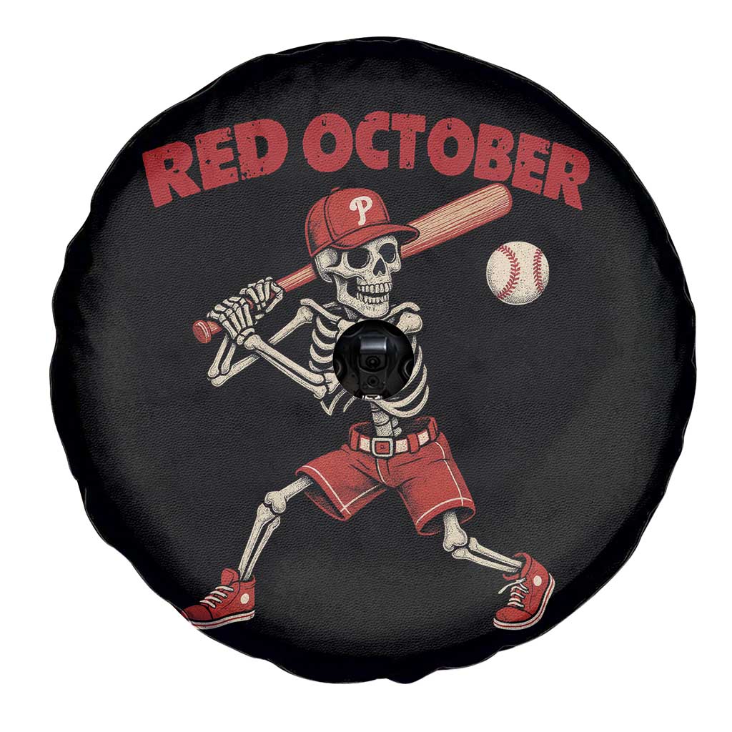Red October Skeleton Baseball Spare Tire Cover Philadelphia Halloween Costume Funny TS10 Print Your Wear
