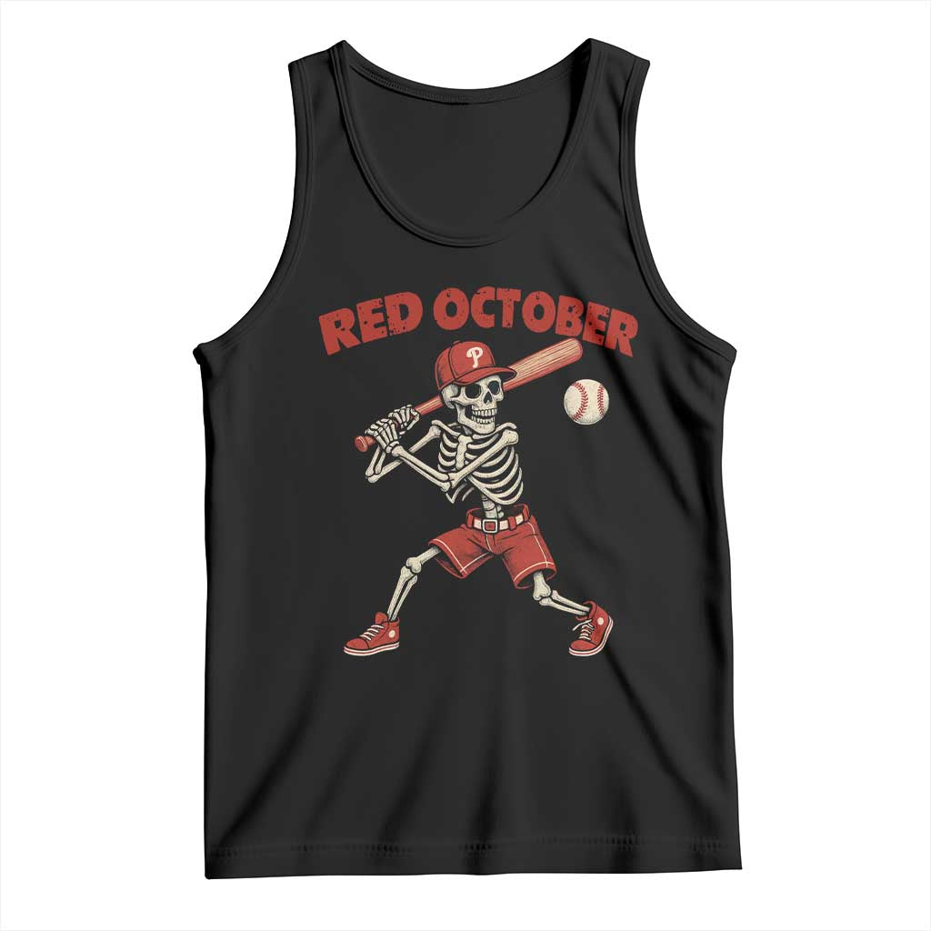 Red October Skeleton Baseball Tank Top Philadelphia Halloween Costume Funny TS10 Black Print Your Wear