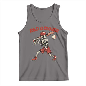 Red October Skeleton Baseball Tank Top Philadelphia Halloween Costume Funny TS10 Deep Heather Print Your Wear