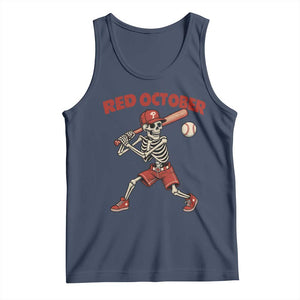Red October Skeleton Baseball Tank Top Philadelphia Halloween Costume Funny TS10 Navy Print Your Wear