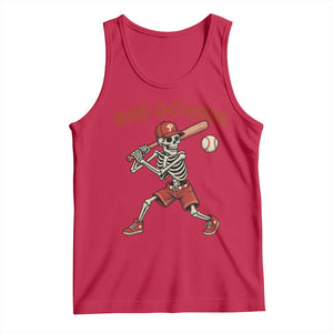 Red October Skeleton Baseball Tank Top Philadelphia Halloween Costume Funny TS10 Red Print Your Wear