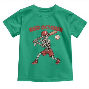 Red October Skeleton Baseball Toddler T Shirt Philadelphia Halloween Costume Funny TS10 Irish Green Print Your Wear