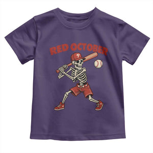Red October Skeleton Baseball Toddler T Shirt Philadelphia Halloween Costume Funny TS10 Purple Print Your Wear